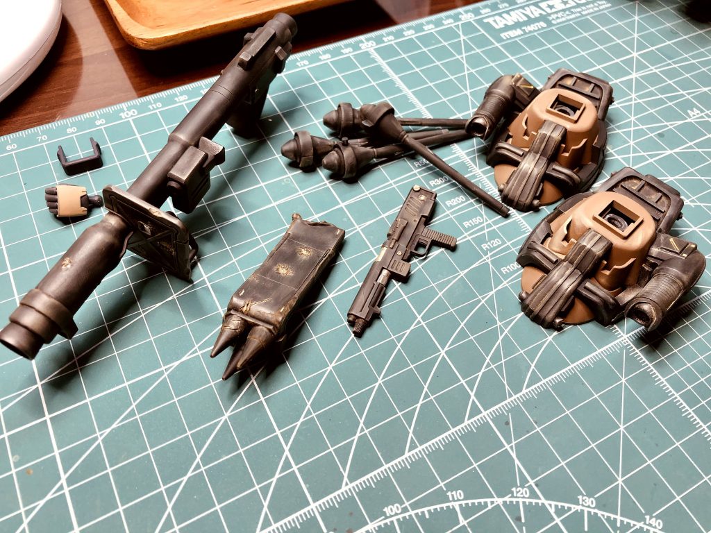 ウエポン類のウエザリング。楽しい♪