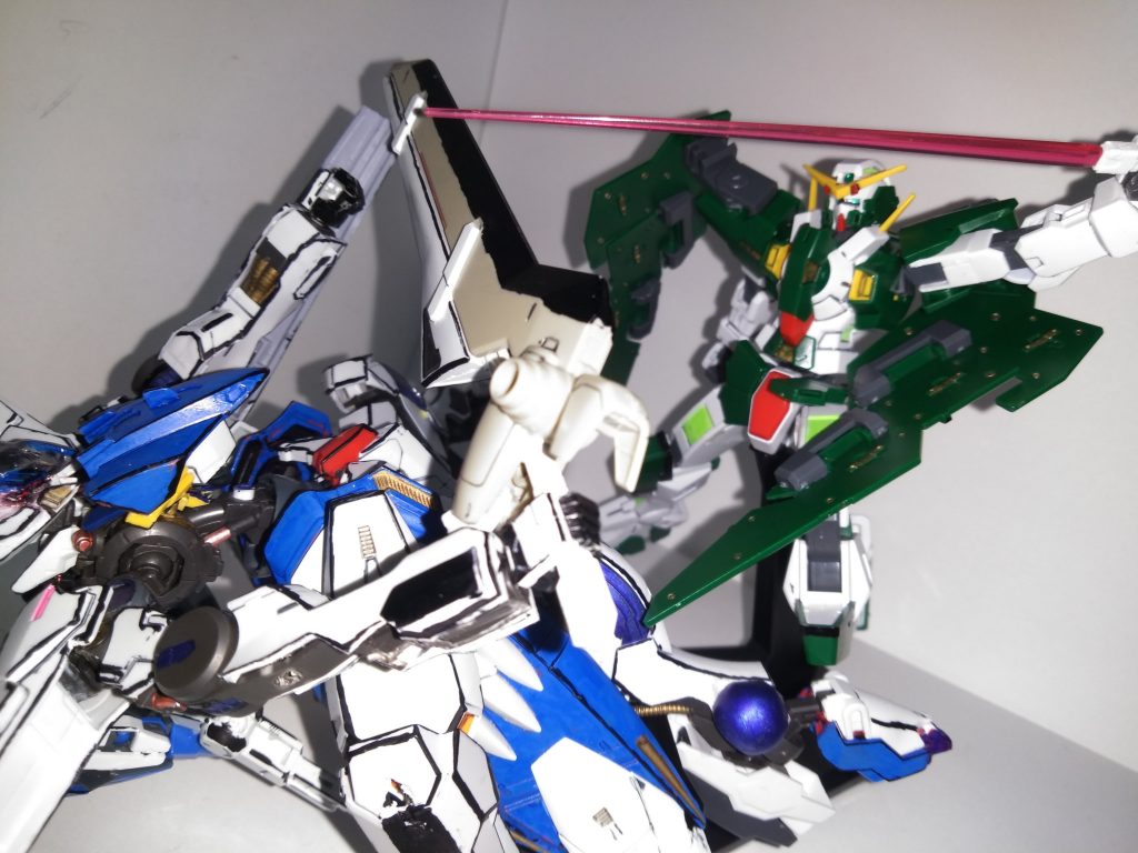 デュナメスvsガンダムホワイトアルケー　少ないですがご観覧頂きありがとう御座いました！