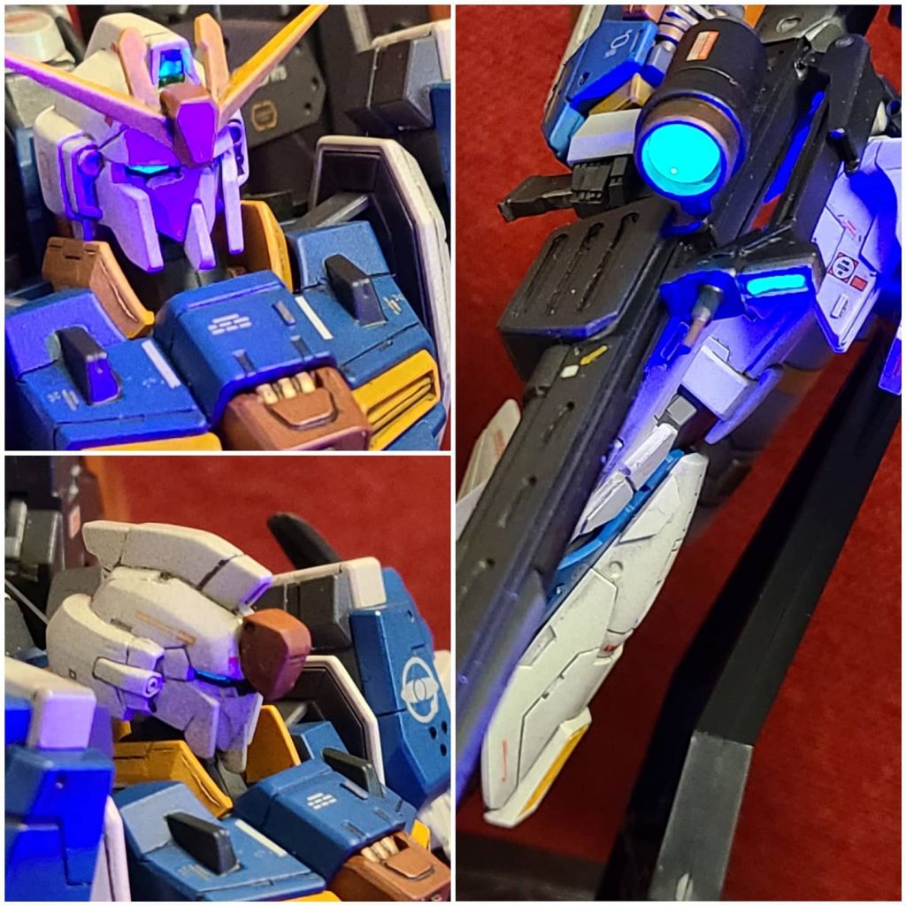 カメラアイやセンサーレンズ等は蛍光色を使用しているのでブラックライトの光をを当てると発光します。