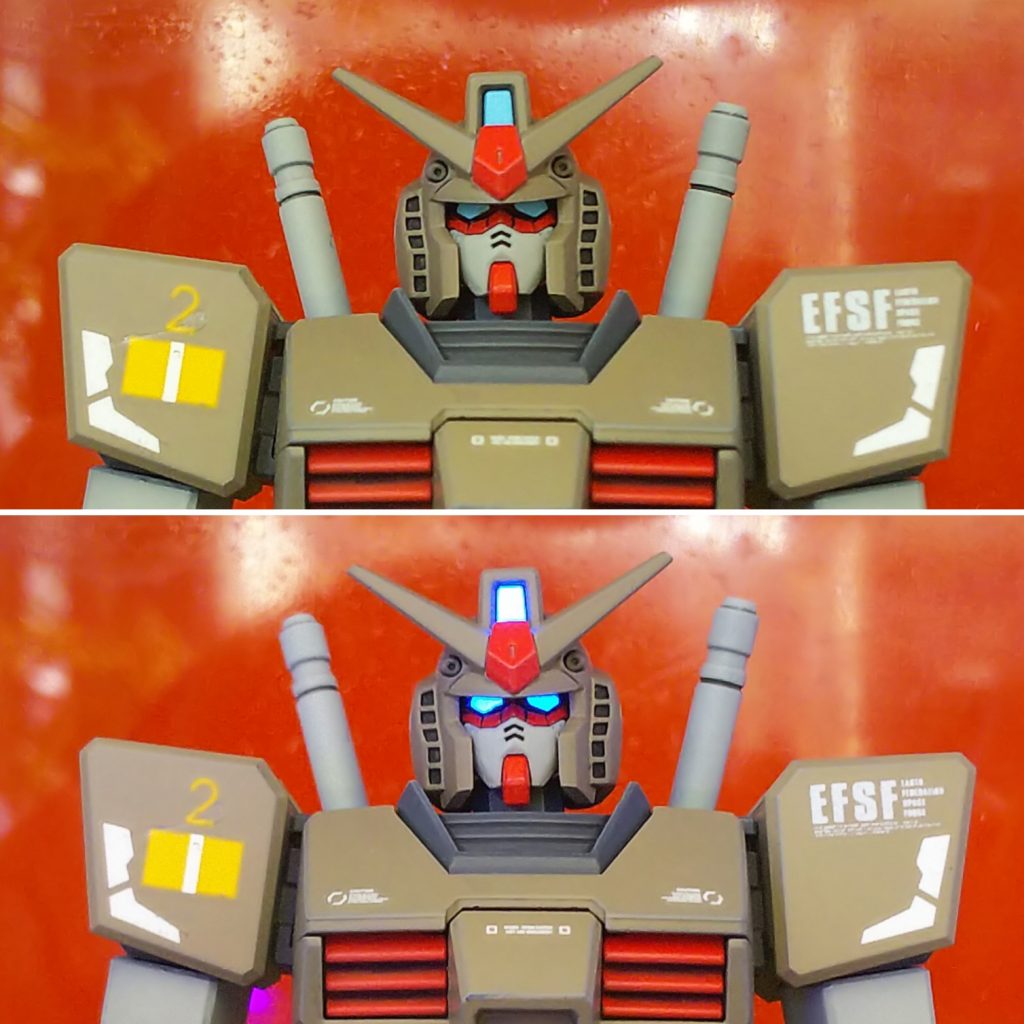 スカイブルー+パールシルバー→蛍光クリアーで発光