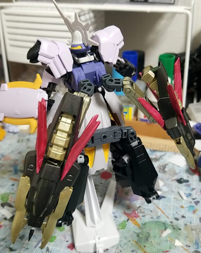 ベースはキマリスヴィダールパーツはガンダム端白星、ガンダムナタク、ハイドラガンダム