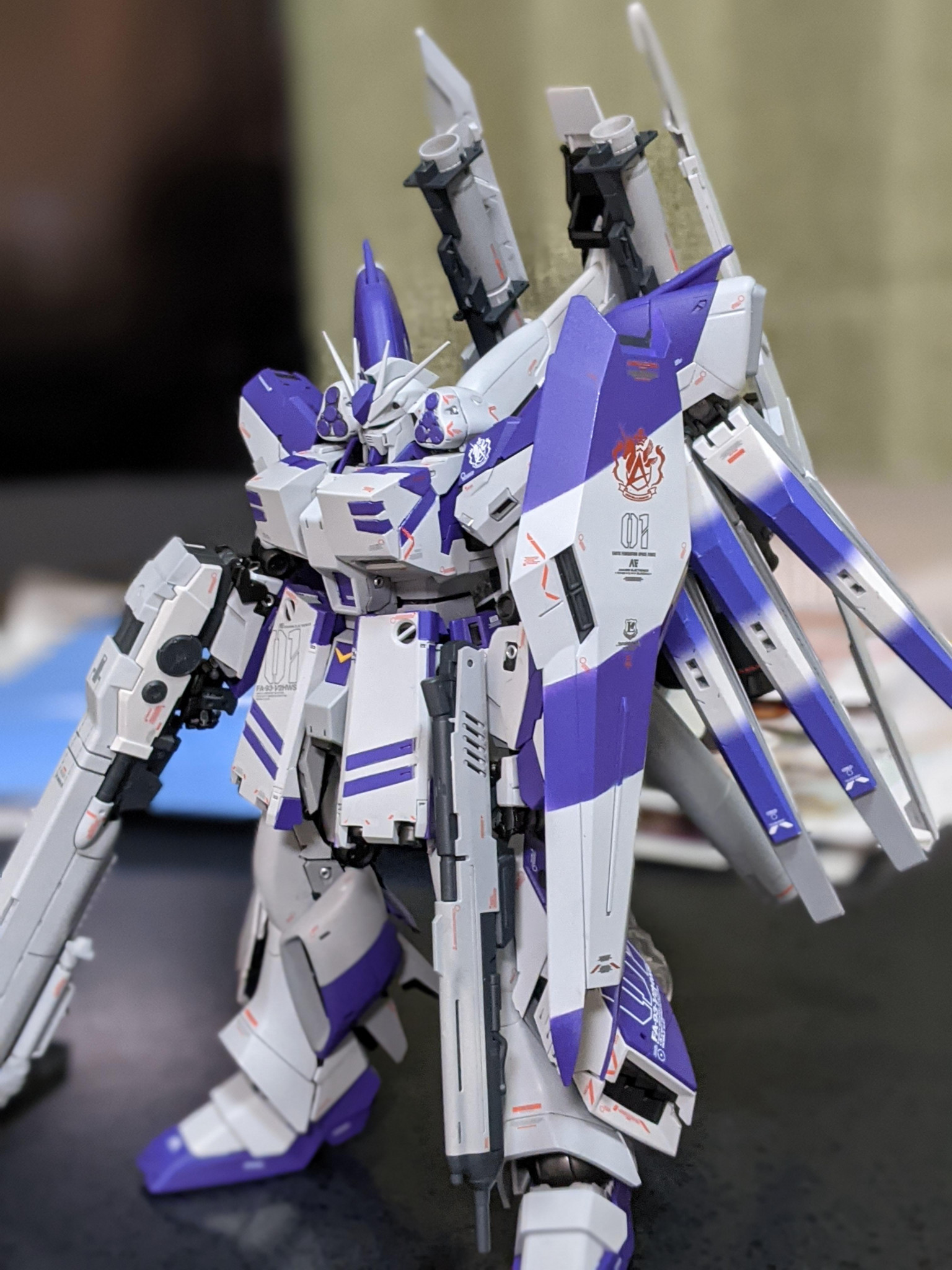 ガンプラ MG Hi-νガンダム Ver.Ka H.W.S.セット塗装済み完成品 