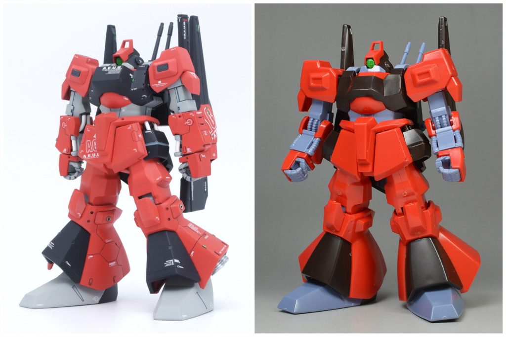 素組との比較。重モビルスーツながらもスマートにまとまったと思います。強そう！最後まで見ていただきありがとうございました。