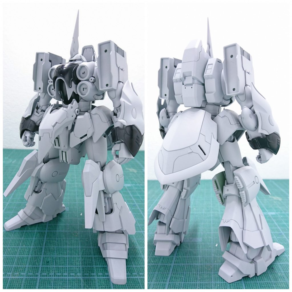 みんな大好きサフ萌画像。フロントアーマーを中心にスジボリを入れてみましたが塗装したらほとんど目立ちませんでした。