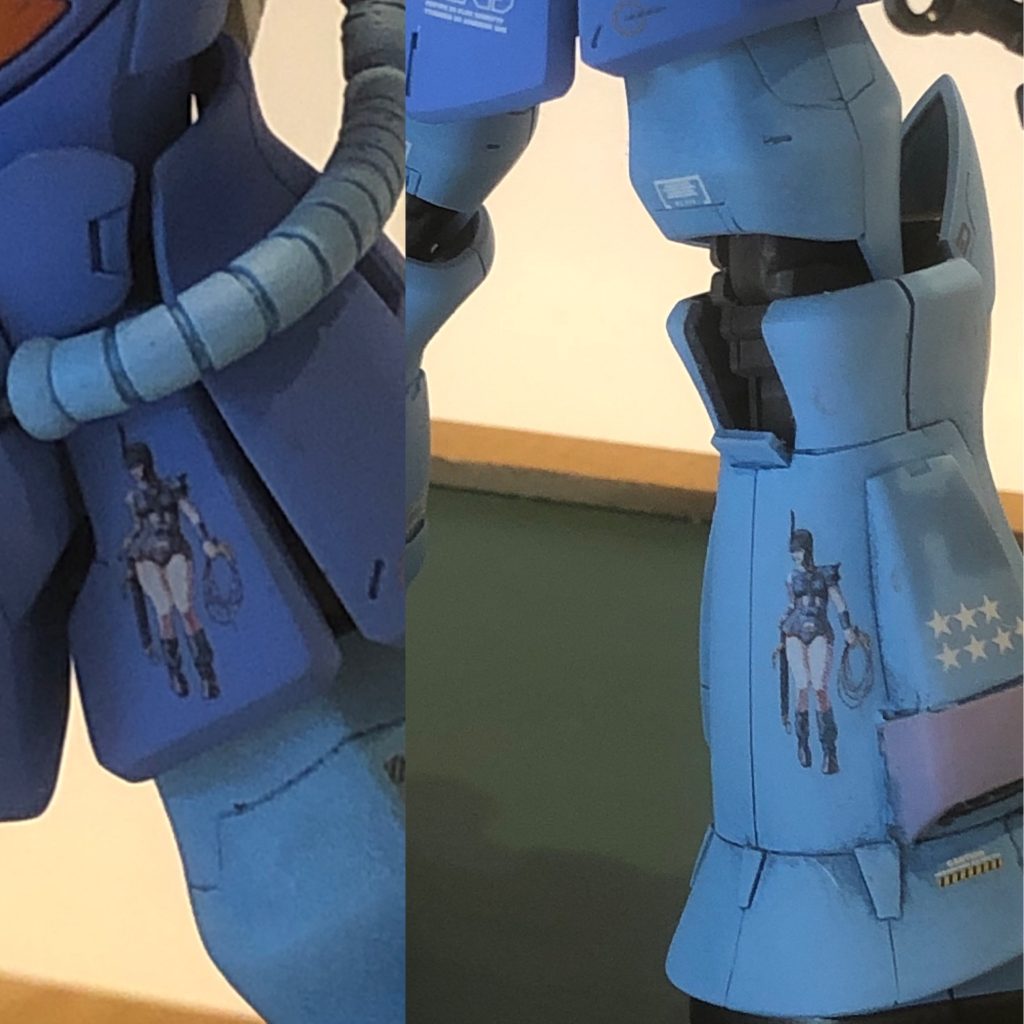 グフレディのデカールを前後に貼りました。