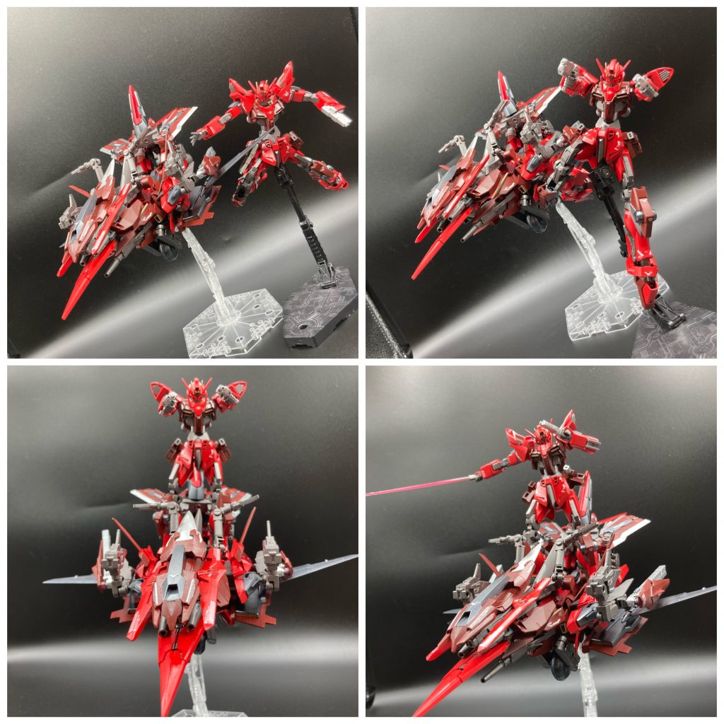 さらにさらにブラッドフェルート このままだと地上しか行けず海や宇宙で使用できません、、ですが!可変機構がありサイドの翼を展開する事で空も飛べます!