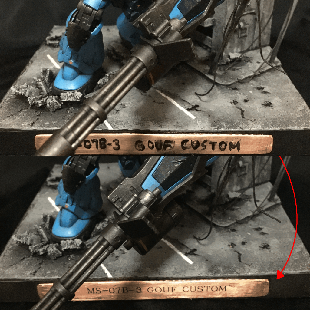 表題は銅板を切り出して作成。手書きで書いてみたら失敗したのでテプラで妥協しました。