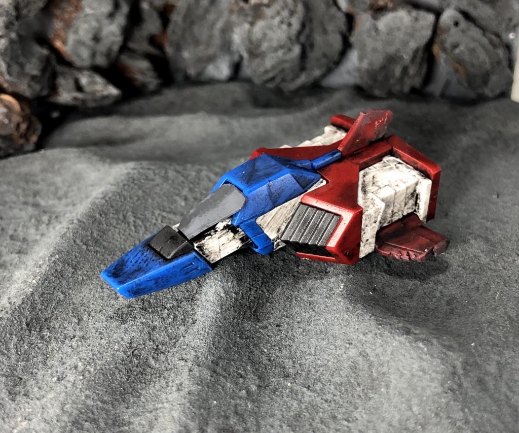 オマケのコアファイター。羽根をニッパーで切断して、脱出時の鉄板っぽいものをプラ板ででっち上げ。