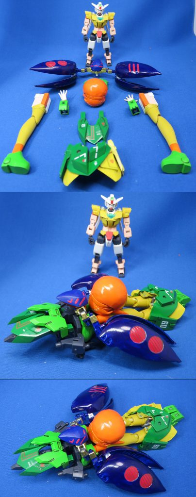 コアガンダム素体と、プルートーアーマー。※プルートーアーマーはそれっぽく並べてるだけです 😅 