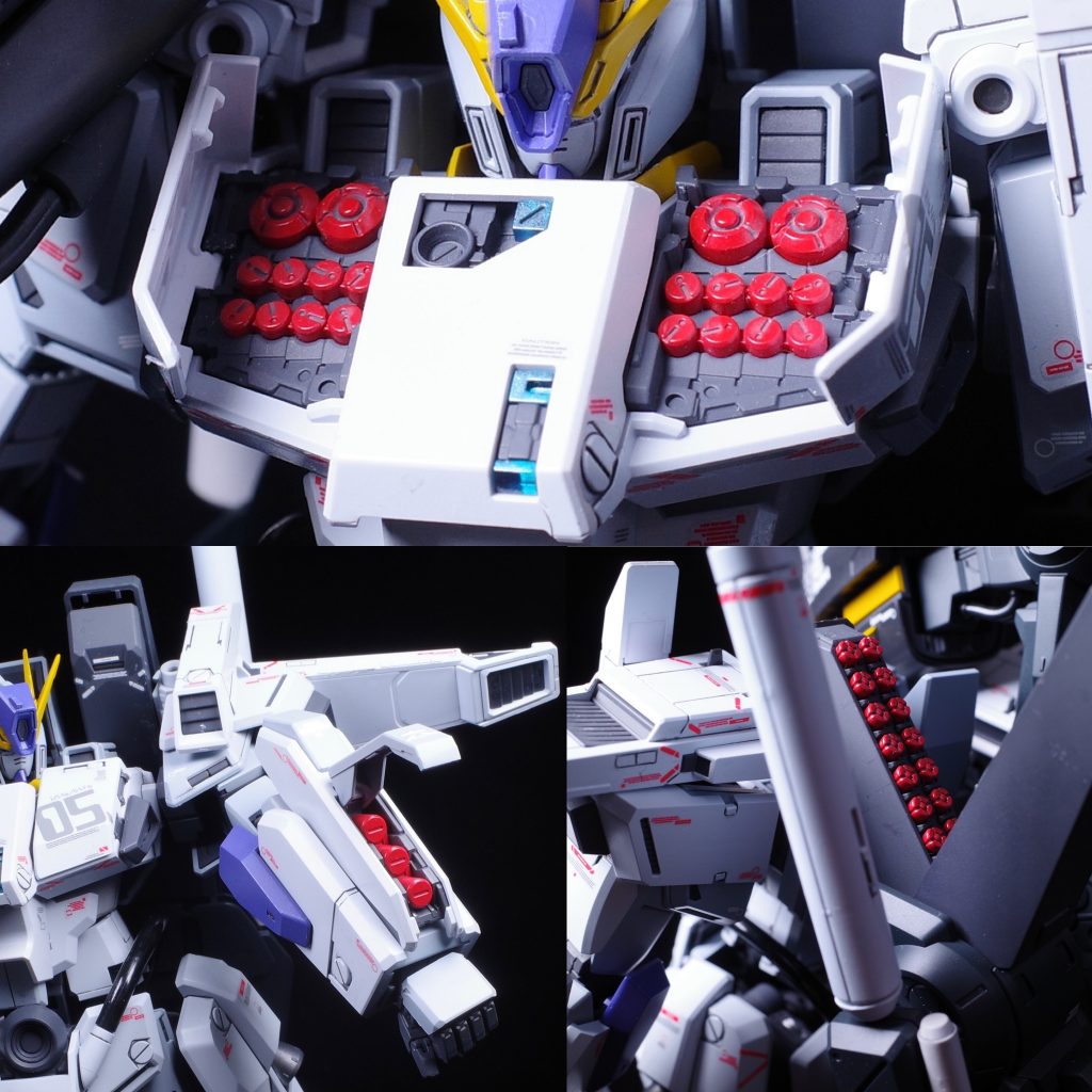 ミサイルも塗装してスミイレ。