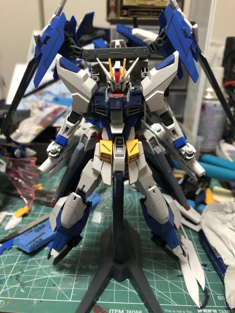 制作途中〜本当はこれにウイングゼロ炎のカスタムキットを追加するつもりでいましたが諸事情で無理だったため諦めました、いつかは完全体を作るつもりでいます