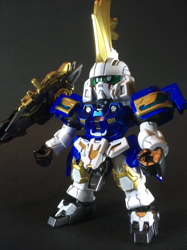 ~~~~~~~~~~~~これまで50体以上SD武将ガンプラを製作してきましたが、女性武将を作るのは今回が初めてでした。いきなりオリジナル武将、しかも量産機顔というハードモードを選択してしまいましたが、先達の皆様方の作品を参考にさせて頂くなどして何とか完成させる事が出来ました。毎回説明文章がめちゃくちゃ長くなってしまい恐縮ではございますが、ここまで読んで下さり感謝申し上げます。