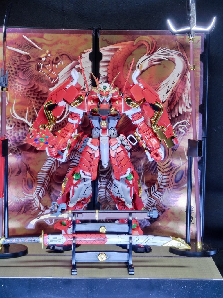 本機は初代の武者頑駄無の息子が阿須斗黎頑駄無だったというif設定で作成武装は基本的に虎徹以外は武者ガンダムから”引き継いだ”ものが基本となる