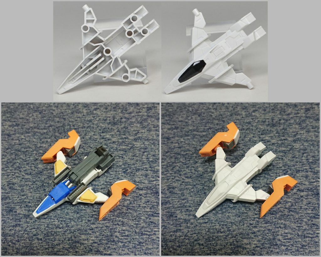 バックパック（スラビライザー？）になるコアファイターはジャンクパーツの寄せ集め。