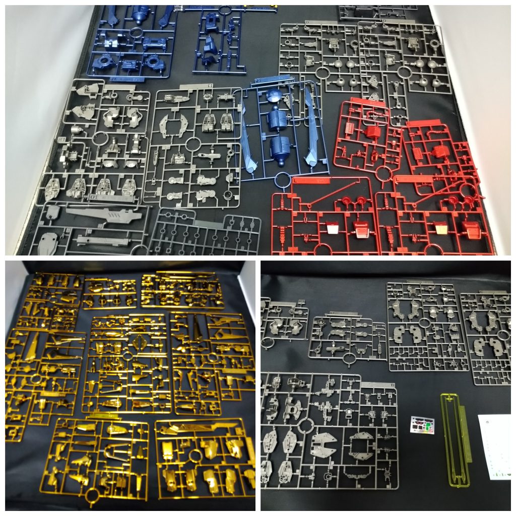 パーツランナー。金以外は全てラメ入りのパーツで基本塗装なしの判断でした。