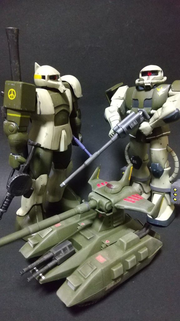 これがやりたかった😍各ザクは関節をちょいといじってますがそれ以外はそのままです旧キットはいいねぇ