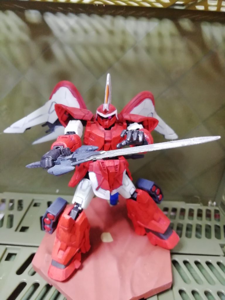 つや消しコート→筆塗り→半光沢コートで塗装剥がれません。