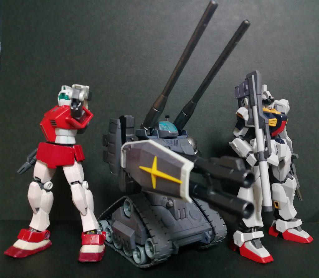家の改造ガンプラ全機集合一番手間のかかったジムが一番地味に見えるのなんか悲しい