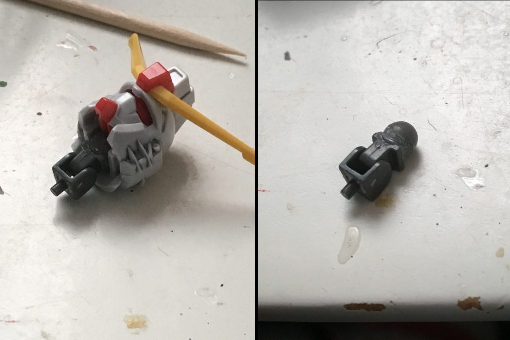 首も延長するために、コトブキヤのHジョイントを使用します。これによって首の稼働も可能に。