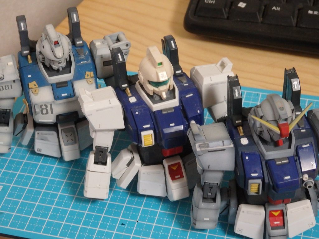 素組の中古で買ったジム頭以外はディティールアップ追加とリペイント。