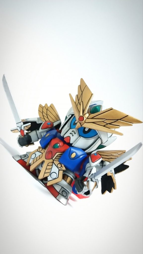 バーニングヴェスバーソード二刀流。ボールジョイントのおかげで、腕開き気味に構えてます。