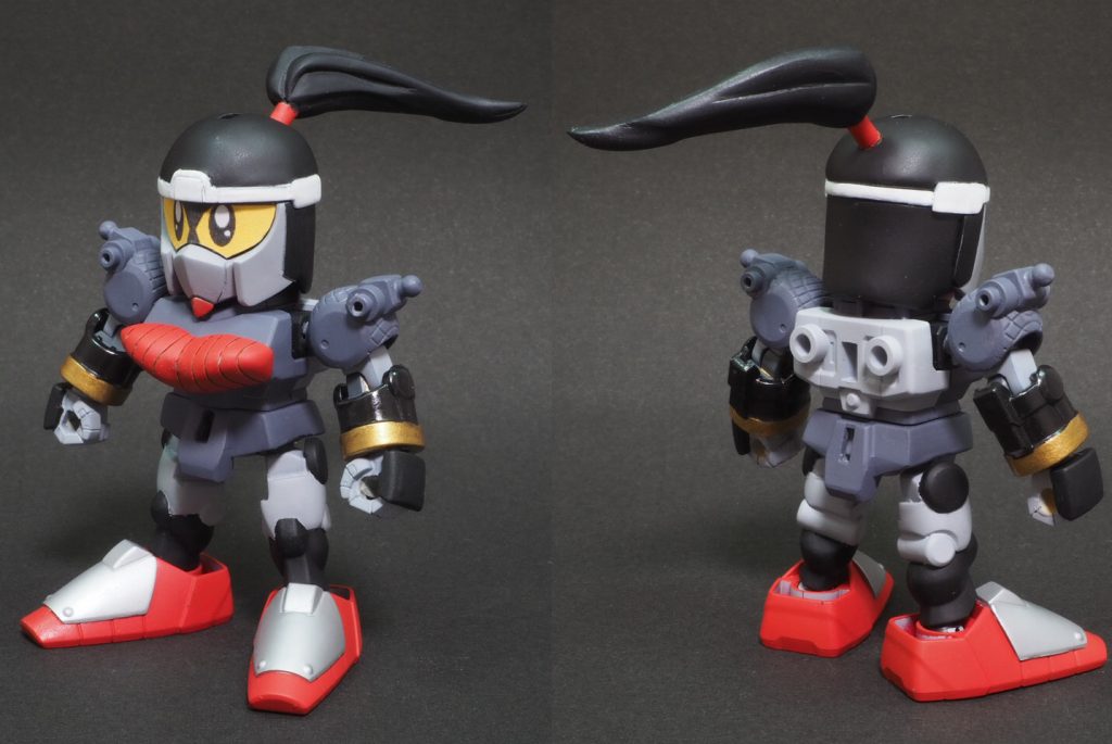 軽装体 本作品にポニーテール・ボディスーツ・濡羽色の3つの要素を付け加えました。 豊満な赤い胸部は鎧の装着時に差し替えられることが可能で、鎧装着時は胸部がはみ出でいるように作りました。