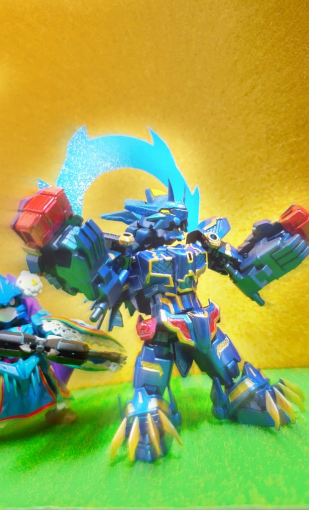 式神・天乙貴人を召喚!体格を活かした格闘はもちろん敵を引き付けたりトワがうけたダメージを肩代わりするなどのサポートも可能