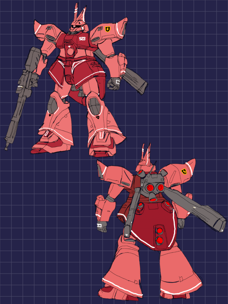 完成予想図。取説の写真を元に塗り絵をしました。