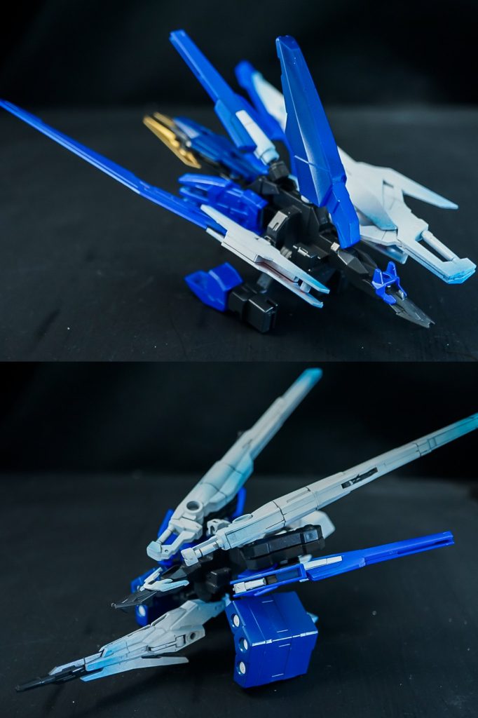 支援機ソードストライカー&ランチャーストライカー状況により呼び出して支援攻撃、または装備を射出しクアドリガ本体と合体