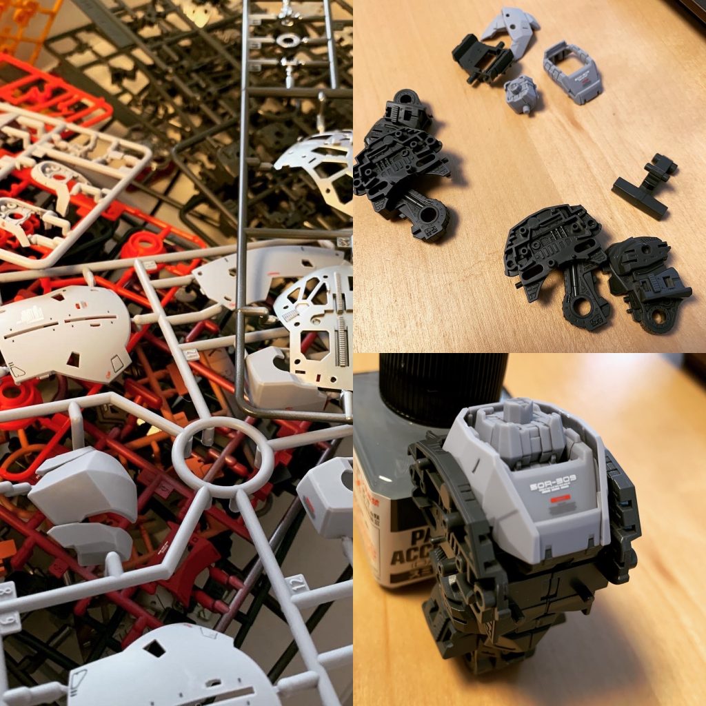 いつもの如くランナーのまま塗装・墨入れ・デカール・艶消しまで済ませてからの、組み立てです。