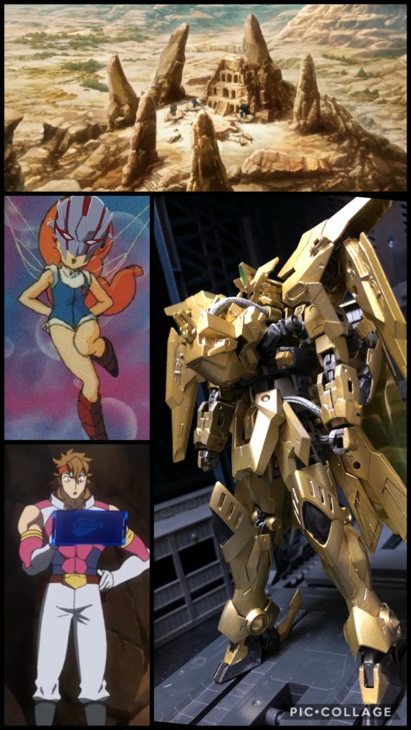 oyz「じゃあ早速、近くの街まで歩きますよ。」カザミ「ええ！？歩くのかよおー！？ガンダムでビューっと行けばいいじゃんかよ！」oyz「いーえ！ロールプレイングファンタジーの基本は歩きです！さあ〜張り切って行きますよお〜！」カザミ「マジかよ〜！？街までいったいどれくらいあるんだよお〜！」oyz「ホラ行きますよお〜。着いたら街の人たちに話聞きますよお〜。」カザミ「面倒くせええーー！！面倒なのキライなんだよおーー！！」−中略−カザミ「ハア、ハア、ようやく街に着いた...！」oyz「さあー、街の人たちに話聞きますかー。」カザミ「ちょっとは休ませろよお。」oyz「この話、終わらなくなっちゃいますよお〜。」カザミ「くっそー、室長ずっと俺に乗っかっててズルいぜ。」アシャ「あ、カザミんだー！」トワナ「あれー！？わーい！カザミーん！」フルン「カザミんー。」カザミ「あれ？お前ら！元気にしてたかよ？」アシャ「なになに〜？今日はどしたのー？」トワナ「何して遊ぶ〜？」フルン「ガンプラはー？」カザミ「今日は遊びに来たんじゃねえんだよ。ちょっとしたクエストをだな....。.....なあ室長？ココってまさか本当のエルドラじゃねえよなあ？」oyz「もちろんGBNですよ〜。エルドラを再現してみました〜。」カザミ「だったらイイけどよ...。コイツらは平和でいて欲しいからよお....。」マイヤ「なーんだ、勇者様が来るって言うから期待してたら、カザミじゃない。」カザミ「マ、マイヤ！？」トワナ「あー！マイヤ姉ちゃん！」マイヤ「まったく、クエストとか人騒がせなんだから。ココじゃなくて別の場所でやりなさいよね！」カザミ「オイオイ室長！ココはホントにエルドラじゃねえんだよなあ？？心配になってきたぜ。」oyz「大丈夫ですよお。」マイヤ「あーそうそう、クエストだったわよね？いい？よく聞きなさいよ？谷の方にね、なんだか怪しいお城が建って、そこからボロボロのガンプラの亡霊が出てきて街の近くを彷徨って、皆んな迷惑してるの。コレってアンタ達のクエストってヤツのせいなんでしょ？早くなんとかしてきなさいよね！」カザミ「クエストの依頼が雑！！Σ(´Д｀ )」マイヤ「わかったら、さっさと行きなさいよ！これ以上、街に迷惑かけないでよね。」カザミ「なんだよお！普通は王様から直々にお願いされるとか、なんかあるだろうがよお！あー、わかった！行くよ！行けばいいんだろ！」