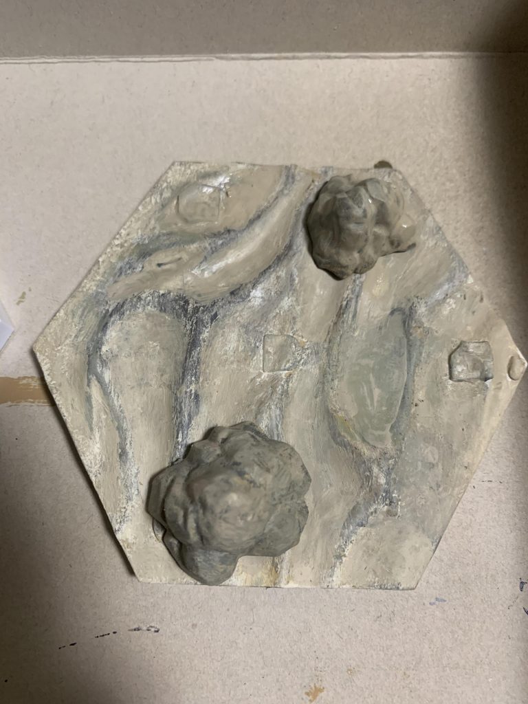 今回作った、システムベースの砂漠ですのだ。ウェザリングマスターを色々使ってオイルや溶けた塗料なんかにまみれた感じが出てたらいいなと思いますのだ