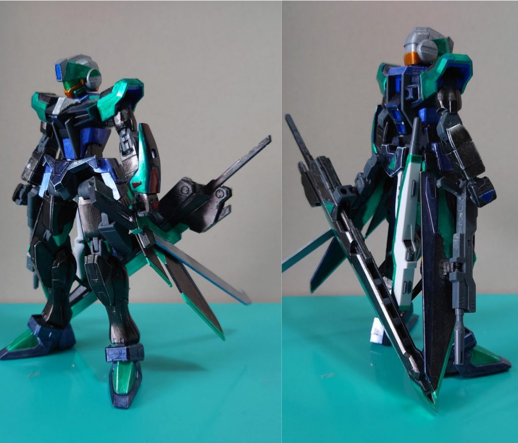 機体前後武装は、ビームライフル(ビームサーベル付属)ビームライフル  ビームピストル  対艦刀(っぽいもの)  ロングブレイド  BSビットになります。