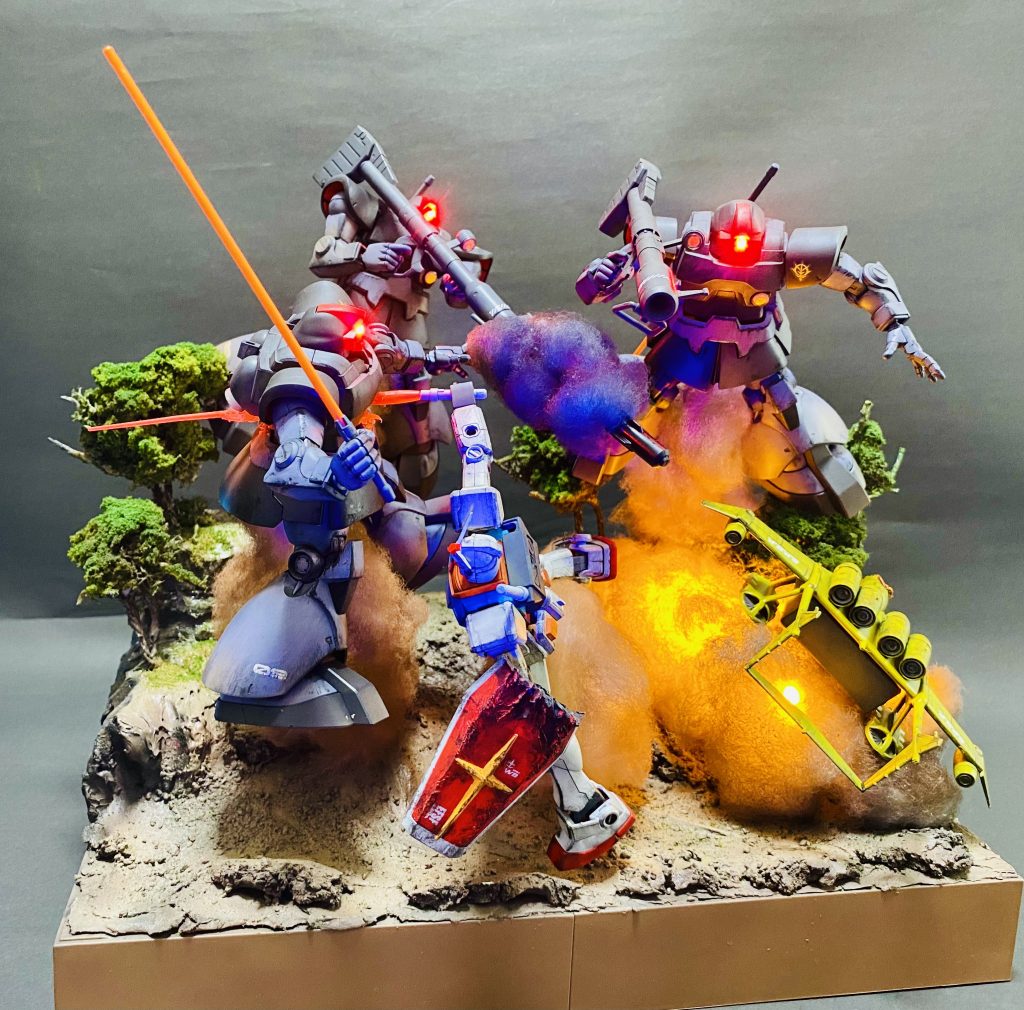 HGUC 1/144SCALE◇機動戦士ガンダム MS-09 DOM◇ジェットストリームアタック仕様◇塗装済み完成品オリジナルLEDベースセット–3枚目/制作者：H4co Y