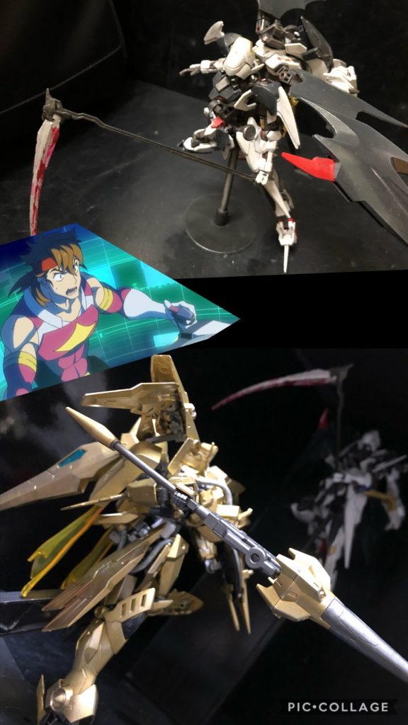 カザミ「くっそー！飛び回りやがって！攻撃が届かねえ！！」デス「ククク....勇者とはそんなモノか。ククク....。」oyz「カザミさん！このイージスナイトは可変出来るんですよ！忘れてませんか！？」カザミ「おお、そうだった！よっしゃ！可変するぜー！」カザミ「よっしゃ行くぜ！うおおー！」oyz「今です！」カザミ「チャンプの大剣だ！！いっくぜえ！キーーングモード！！おりゃああーー！！」デス「ぐあああああー！！」カザミ「やったぜー！」