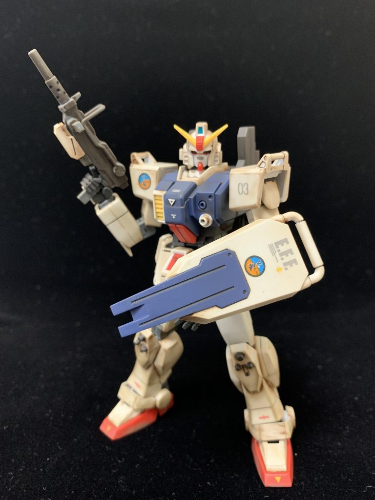 無骨な感じで有無を言わせずカッコいい。かなり作り易くて、関節の稼働も申し分なし、加工しなくてもカッコよく仕上がる、良いキットだと思います。