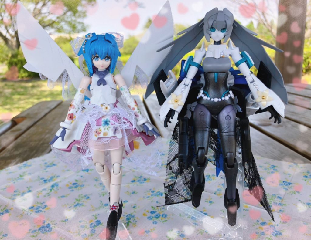 以前作ったモビルドールサラと一緒に✨同じエルダイバー、そして姉妹として…この2人を作ることが出来て良かったです♪(꒪ˊ꒳ˋ꒪)