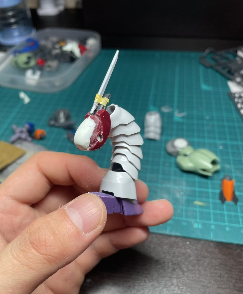 今作は首の制作からスタートしました。Twitter投稿時、この時点でパワーツールと見抜いた人も多く、パワーツールファンの愛の深さを感じました笑