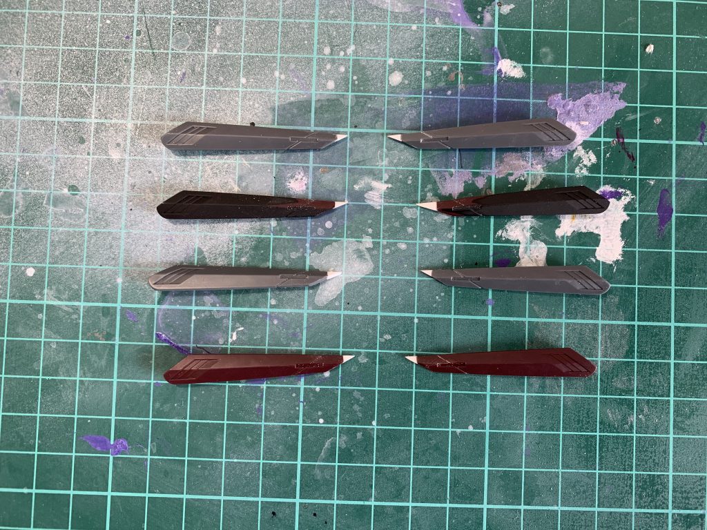 プラ板を使ってのシャープ化に挑戦!つなぎ目が見えないようにヤスリがけをしましたが大変な作業でした(全部で3時間)