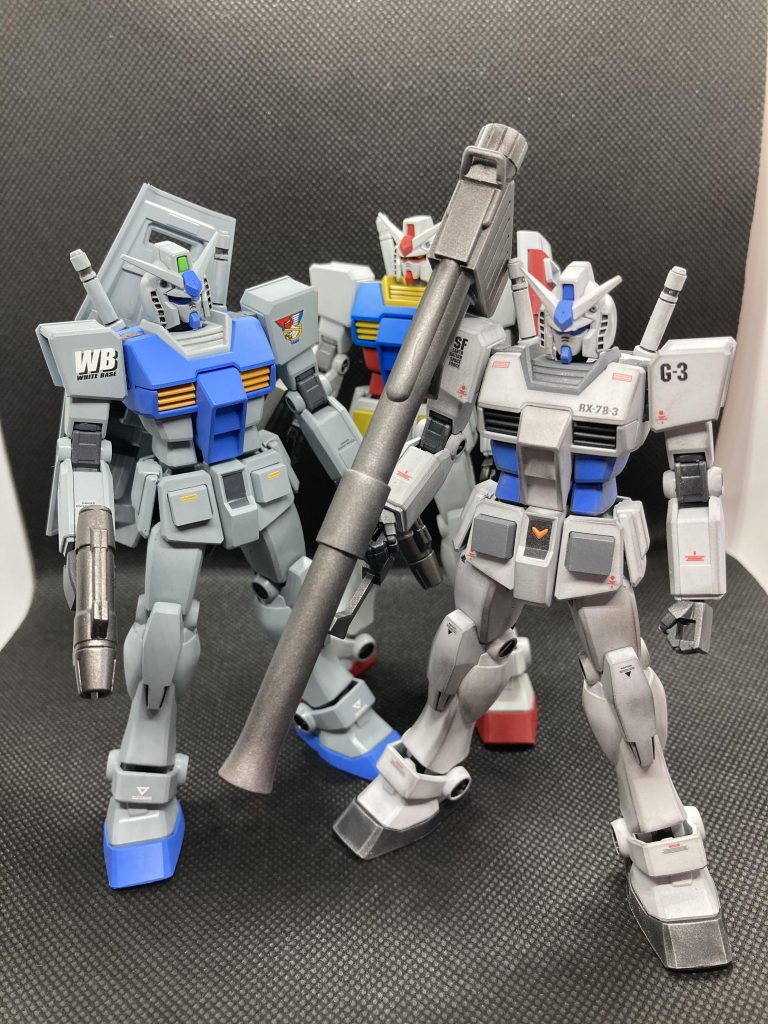 エントリーグレードは3体作製。近年発売されたガンダムの中では1番好みなスタイルです^ ^