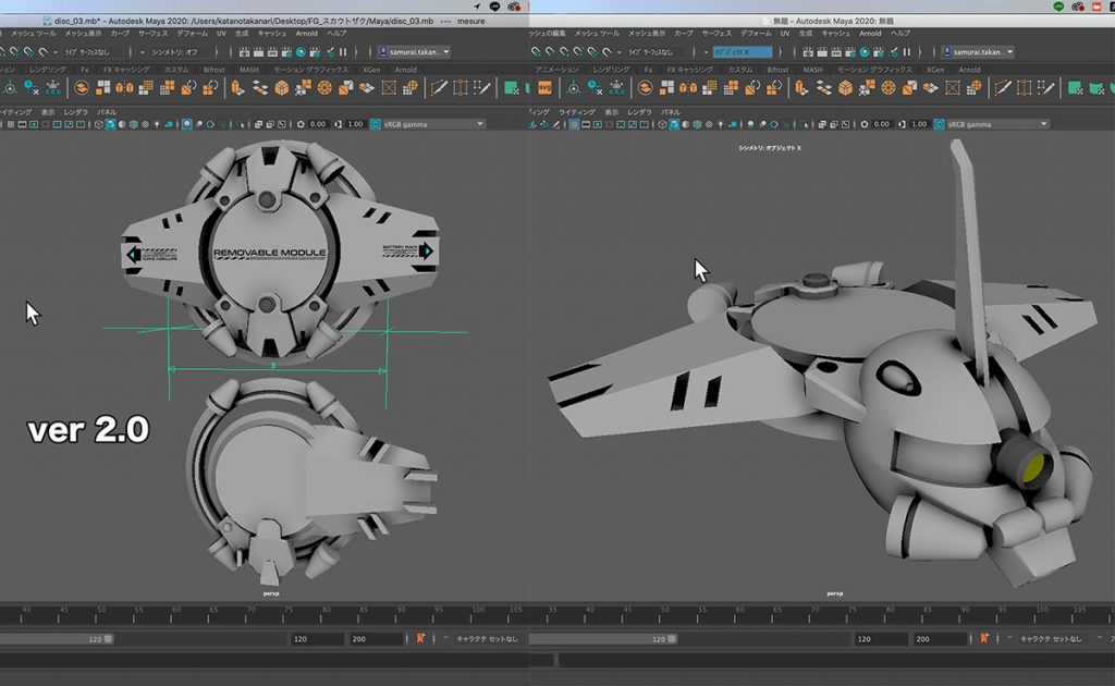 Maya + ZBrushで制作した、バインド・レーダー、頭部3Dモデル。CG的な見栄えではなく、立体にした際に見栄えのするデザイン、造形を心掛けました。