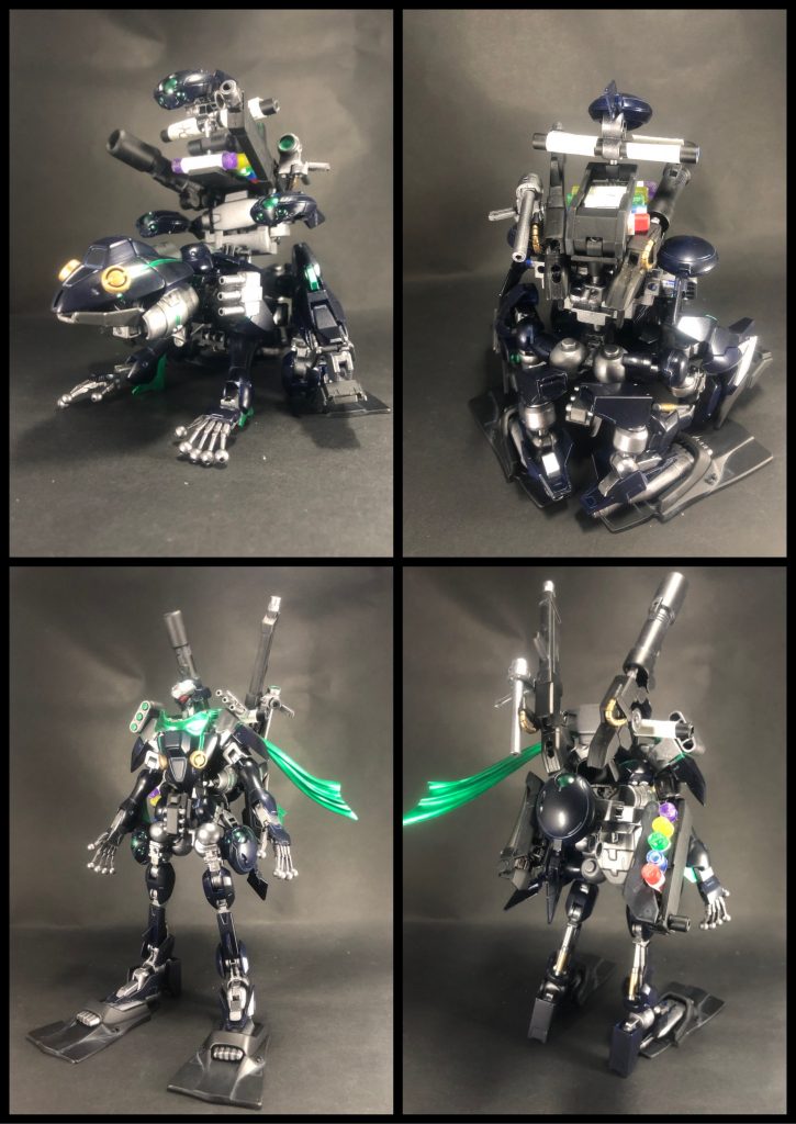 武器を全乗せしたフルアーマージライヤ(カエル＆獣人)で〆！残念ながらこの状態では重量過多なので、あまり使用される機会はないかも。最終決戦の時とかですかね？(いや何の？)人型でもやはり重いので、この状態で出撃後だんだん装備を使い捨てて軽くしていくと思われますwハッタリが効いてて強そうではあるんですが…wここまでご覧いただき、ありがとうございました(о´∀`о)アーマー第１弾がまさかのカエルという変化球で作成した今回、いかがだったでしょうか？楽しんでいただけたならば何よりです。いいね&ご意見ご感想お待ちしております！リライズコンに間に合うか分かりませんが、第２弾、第３弾もお楽しみに！*\(^o^)/*