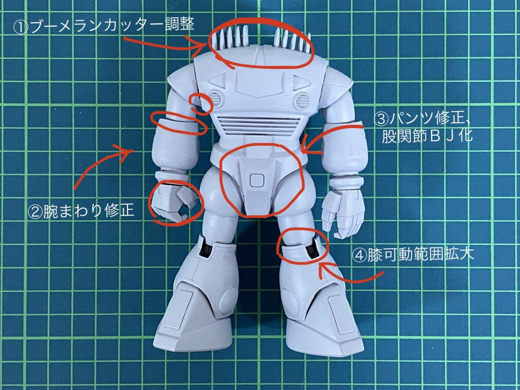 ●プロポーションと可動について4箇所の改造を行なっています。