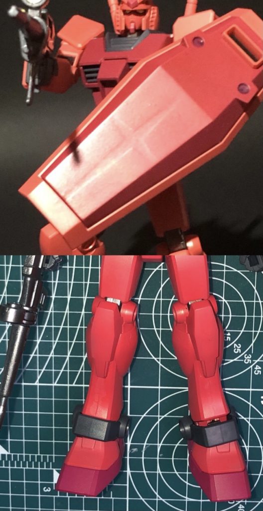 シールド埋めた後削りすぎ脛の合わせ目処理が甘かった