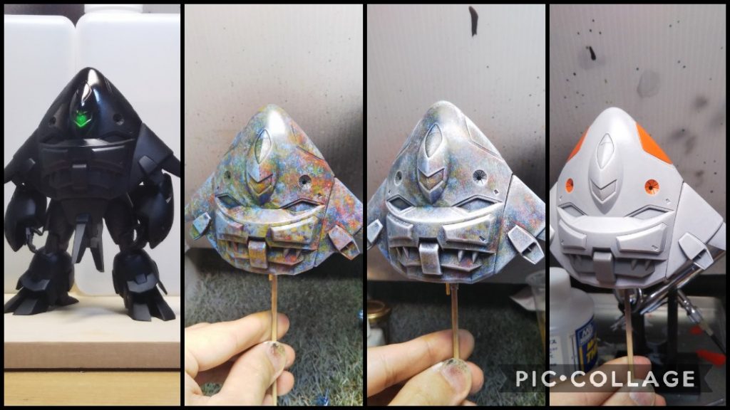 レインボー下地塗装基本塗装の隠蔽力が強すぎて、下地がほとんど塗りつぶされてしまいました反省ポイントです