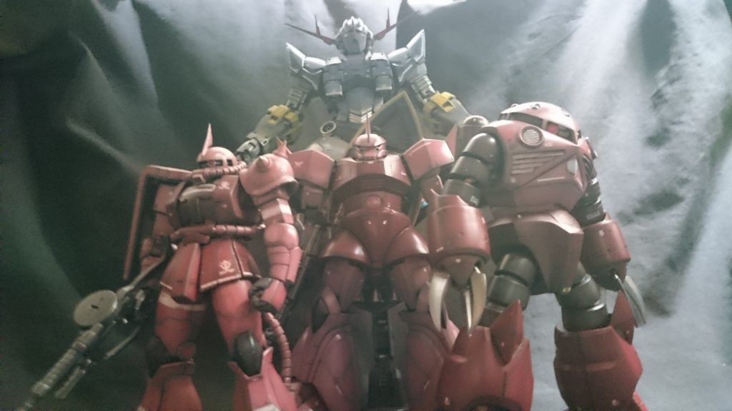 1stガンダムでシャアが搭乗したMSが揃いました。最後までご覧頂きありがとうございました。