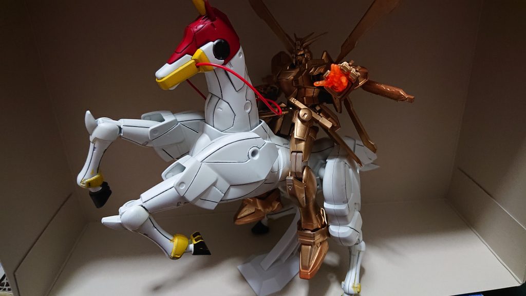 来い!!風雲再起ィ!!!! HGマスターガンダムに付属する風雲再起の塗装も終わったので載せてみましたがカッコイイ！マスターガンダム作るのも楽しみになってきました