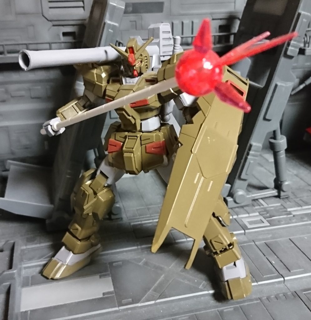 ビームジャベリン！ようやくHG化（オマケのはビーム刃がクリアじゃなかった）