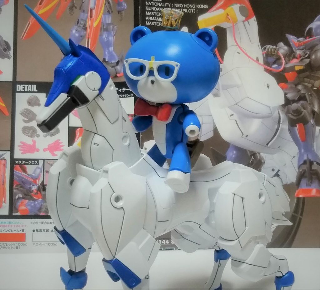 固定モデルの風雲再起に関節を仕込み自立させつつ。プチッガイが乗せられる様に改造も。