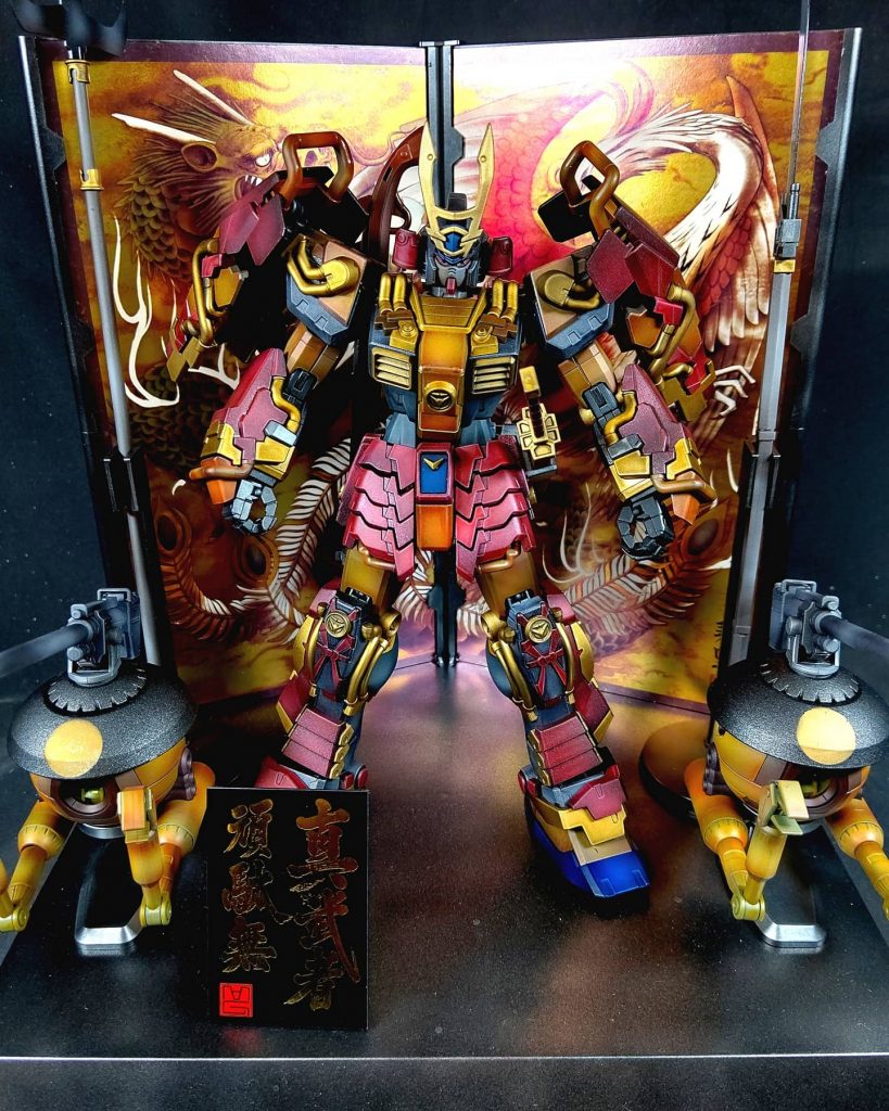 両脇には先日完成した足軽ボールを飾ります。